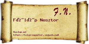 Fülöp Nesztor névjegykártya